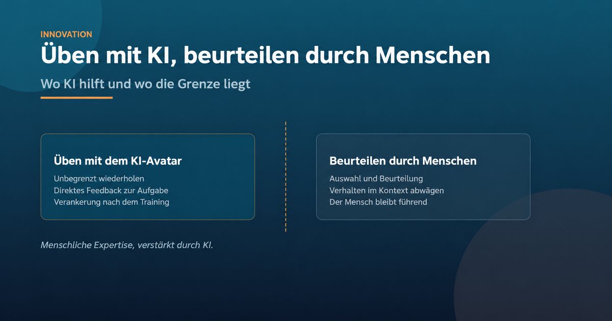 Üben mit KI, urteilen durch Menschen